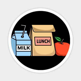 Lunch Milk Apple Magnet